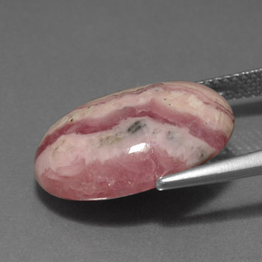 رودوكروسيت متعدد الألوان طبيعي، قصة بيضاوى، 13.24 قيراط، غير شفاف