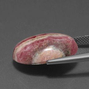 رودوكروسيت متعدد الألوان طبيعي، قصة بيضاوى، 17.79 قيراط، غير شفاف