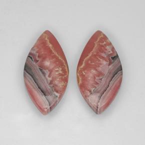 أحجار رودوكروسيت متعدد الألوان طبيعية، ماركيز، نصف شفاف، وزنها 25.42 قيراط