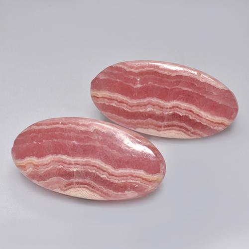 أحجار رودوكروسيت متعدد الألوان طبيعية، قصة بيضاوى، نصف شفاف، وزنها 32.18 قيراط