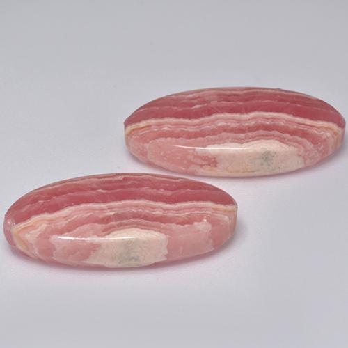 أحجار رودوكروسيت متعدد الألوان طبيعية، قصة بيضاوى، نصف شفاف، وزنها 32.18 قيراط