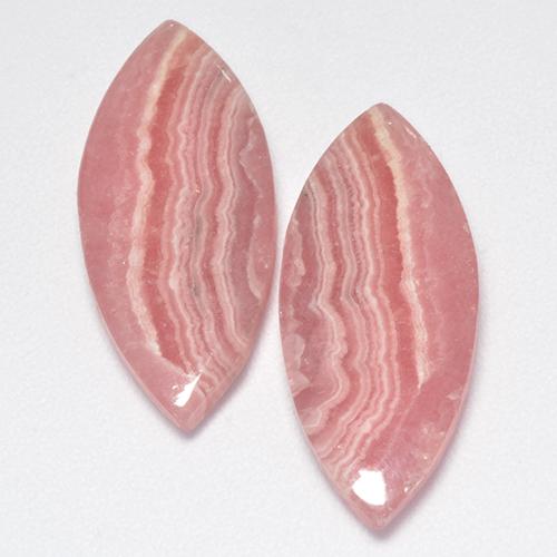 أحجار رودوكروسيت متعدد الألوان طبيعية، ماركيز، نصف شفاف، وزنها 17.04 قيراط