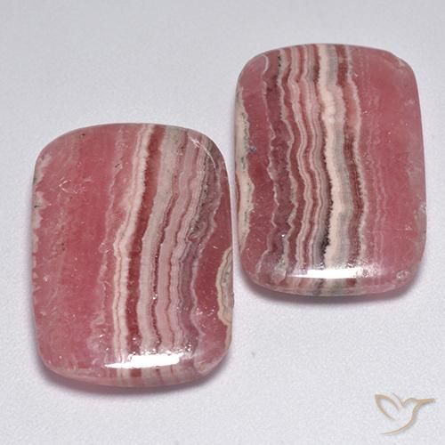 أحجار رودوكروسيت متعدد الألوان طبيعية، قطع وسادة، نصف شفاف، وزنها 28.68 قيراط