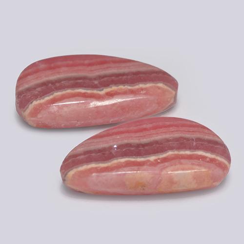 أحجار رودوكروسيت متعدد الألوان طبيعية، شكل خيالي، نصف شفاف، وزنها 16.80 قيراط