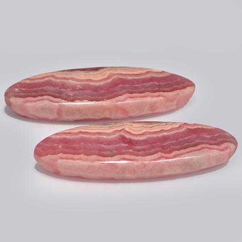 أحجار رودوكروسيت متعدد الألوان طبيعية، قصة بيضاوى، نصف شفاف، وزنها 24.07 قيراط