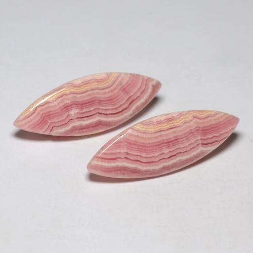 أحجار رودوكروسيت متعدد الألوان طبيعية، ماركيز، نصف شفاف، وزنها 19.61 قيراط