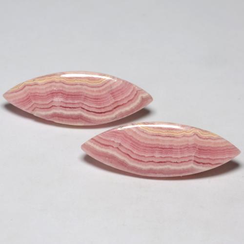 أحجار رودوكروسيت متعدد الألوان طبيعية، ماركيز، نصف شفاف، وزنها 19.61 قيراط