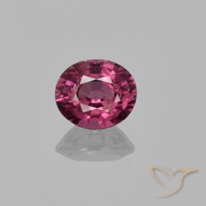 1.43ct طبيعي أرجوانى متوسط عقيق رودوليت, بيضوي, قليلا جدا