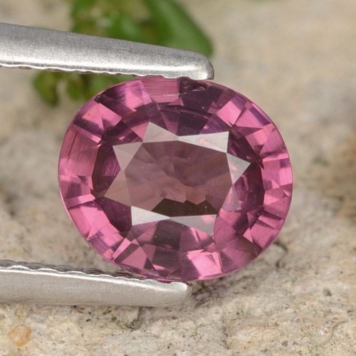 1.23ct طبيعي أرجوانى وردى عقيق رودوليت, بيضوي, قليلا جدا