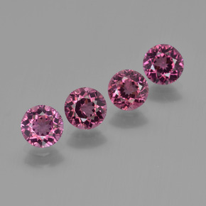 أحجار عقيق رودوليت أرجوانى داكن-متوسط طبيعية، قصة دائرى، قليلا جدا، وزنها 2.43 قيراط