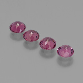 أحجار عقيق رودوليت أرجوانى داكن-متوسط طبيعية، قصة دائرى، قليلا جدا، وزنها 2.43 قيراط