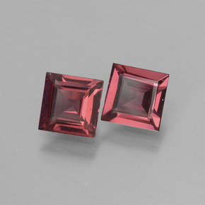 جارنيت رودوليت طبيعي بلون وردي وردي، وزن ‎‎ قيراط، شكل مربع، مقاس ‎5x5‎ مم