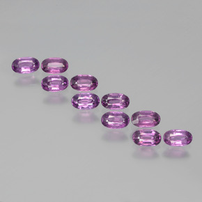 أحجار عقيق رودوليت أرجوانى كثيف طبيعية، قصة بيضاوى، قليلا جدا، وزنها 2.77 قيراط