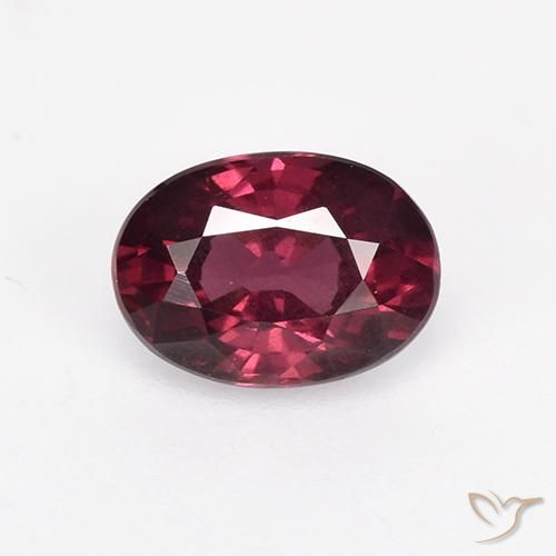 1.06ct طبيعي أحمر-أرجوانى عقيق رودوليت, بيضوي, قليلا جدا