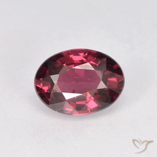 1.07ct طبيعي أحمر-أرجوانى عقيق رودوليت, بيضوي, قليلا جدا