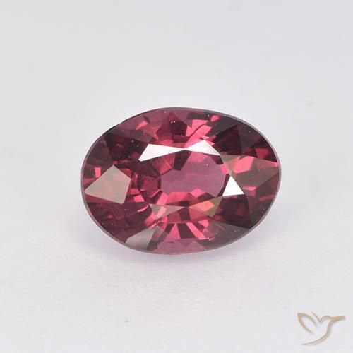 1.07ct طبيعي أحمر داكن-متوسط عقيق رودوليت, بيضوي, قليلا جدا