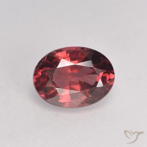 1.07ct طبيعي احمر غامق عقيق رودوليت, بيضوي, قليلا جدا