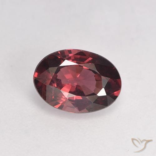 0.93ct طبيعي درجة لون الأحمر-الأرجوانى عقيق رودوليت, بيضوي, قليلا جدا