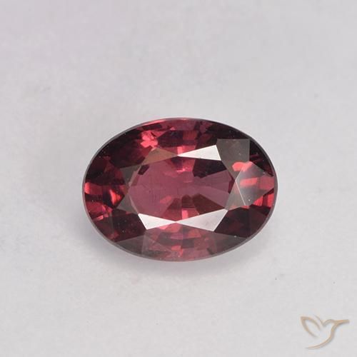 0.99ct طبيعي أحمر داكن-متوسط عقيق رودوليت, بيضوي, قليلا جدا
