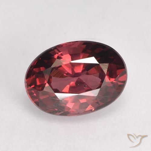 1.12ct طبيعي احمر غامق عقيق رودوليت, بيضوي, قليلا جدا