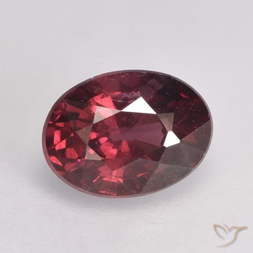1.25ct طبيعي أحمر داكن-متوسط عقيق رودوليت, بيضوي, قليلا جدا