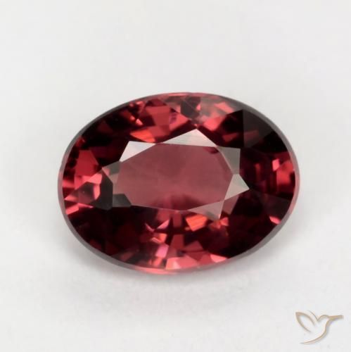 1.07ct طبيعي احمر غامق عقيق رودوليت, بيضوي, VVS-VS