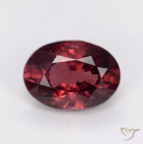1.03ct طبيعي أحمر متوسط عقيق رودوليت, بيضوي, قليلا جدا