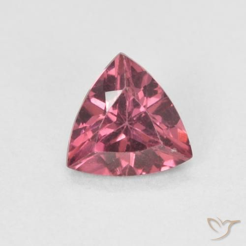 0.53ct طبيعي التوت عليق أحمر عقيق رودوليت, مثلثى, قليلا جدا