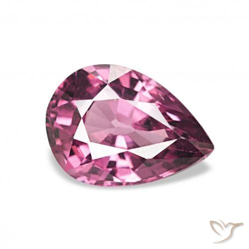 عقيق رودوليت عنبى طبيعي، شكل الكمثرى، 0.97 قيراط، VVS