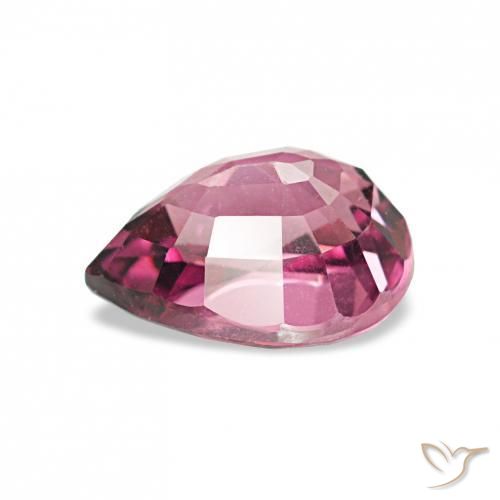 عقيق رودوليت أرجوانى متوسط طبيعي، شكل الكمثرى، 1.10 قيراط، VVS