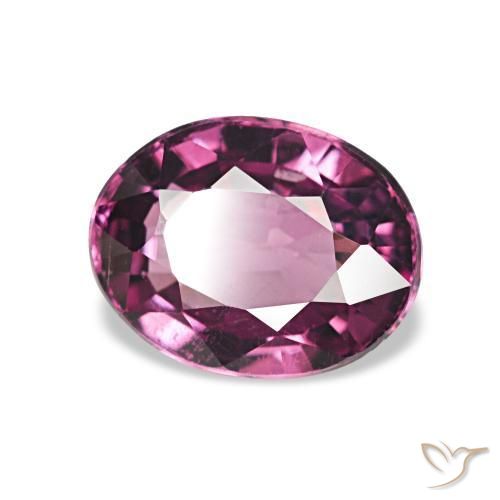 عقيق رودوليت عنبى لامع طبيعي، بيضوي، 1.27 قيراط، VVS