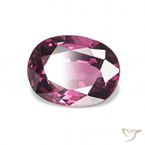 عقيق رودوليت أرجوانى كثيف طبيعي، بيضوي، 1.35 قيراط، VVS