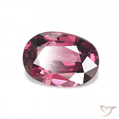 عقيق رودوليت أرجوانى متوسط طبيعي، بيضوي، 1.24 قيراط، VVS