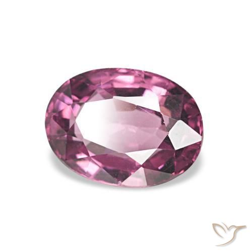 عقيق رودوليت أرجوانى متوسط طبيعي، بيضوي، 1.06 قيراط، VVS-VS