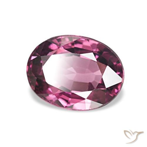 عقيق رودوليت أرجواني محمر طبيعي، بيضوي، 1.34 قيراط، VVS-VS