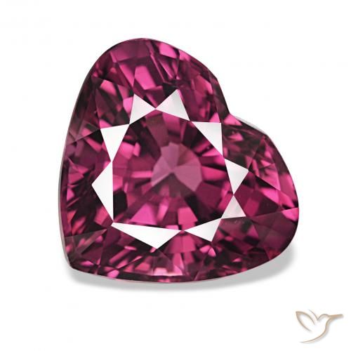 4.12ct أرجوانى متوسط عقيق رودوليت, قلب, VVS