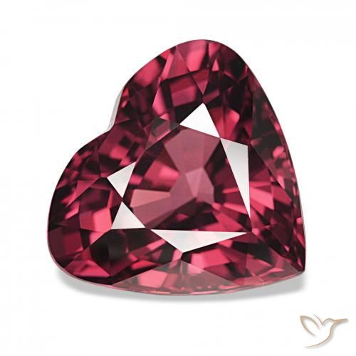 عقيق رودوليت Medium Dark-Red طبيعي، قلب، 4.75 قيراط، VVS