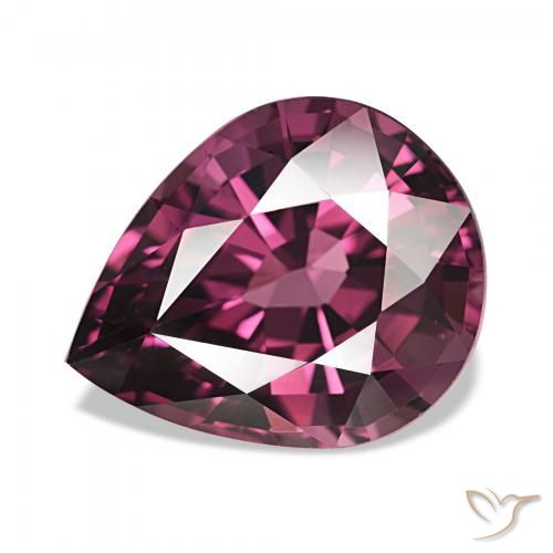 4.58ct أحمر توت العليق عقيق رودوليت, شكل الكمثرى, VVS