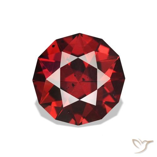 1.74ct أحمر كثيف عقيق رودوليت, دائري, قليلا جدا