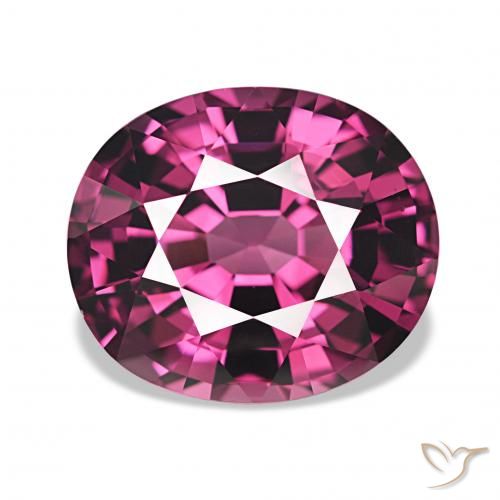 عقيق رودوليت أرجوانى متوسط طبيعي، بيضوي، 4.82 قيراط، VVS-VS