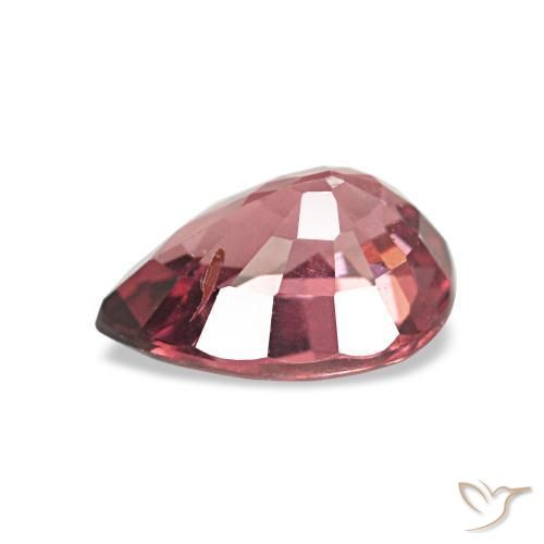 عقيق رودوليت أحمر ميرلو طبيعي، شكل الكمثرى، 0.94 قيراط، قليلا جدا