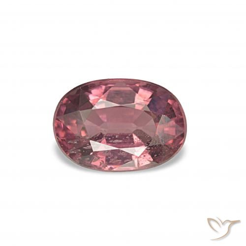 عقيق رودوليت درجة لون الأحمر-الأرجوانى طبيعي، قصة بيضاوى، 1.16 قيراط، VS-SI