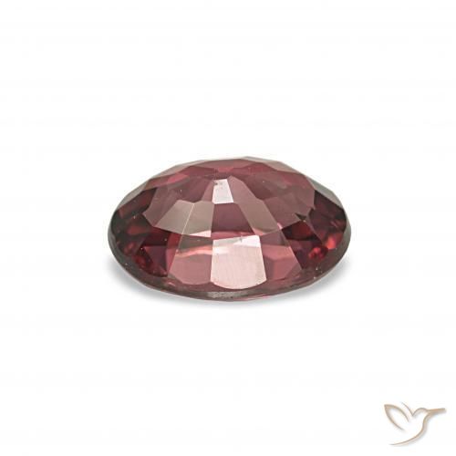 عقيق رودوليت أحمر غامق طبيعي، قصة بيضاوى، 1.06 قيراط، VVS-VS