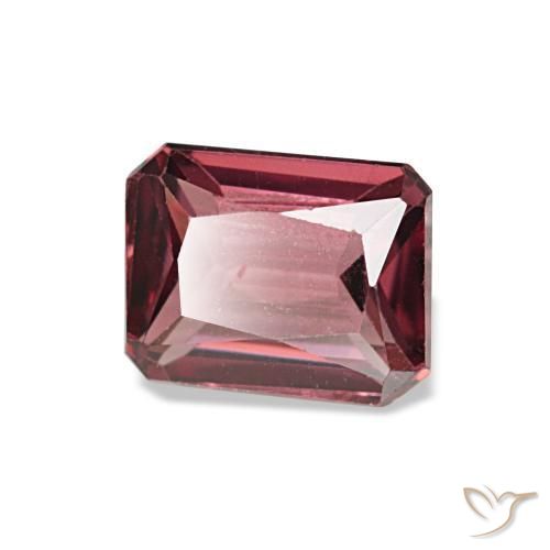 جارنيت رودوليت طبيعي بلون Medium Dark-Red، وزن ‎1.09‎ قيراط، شكل قص الزمرد، مقاس ‎6.2x4.9‎ مم