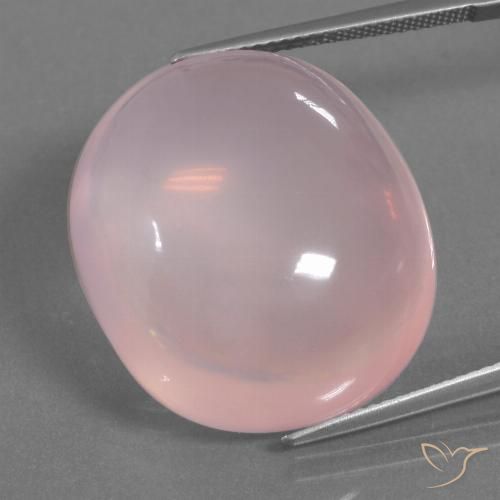 45.90ct طبيعي وردي فاتح كوارتز زهرى, بيضوي, شفاف
