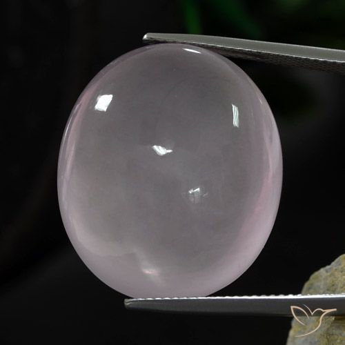 44.65ct طبيعي وردى فاتح جدا كوارتز زهرى, بيضوي, شفاف