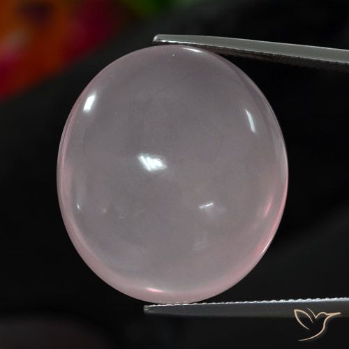 39.82ct طبيعي وردى زهرى فاتح كوارتز زهرى, بيضوي, شفاف