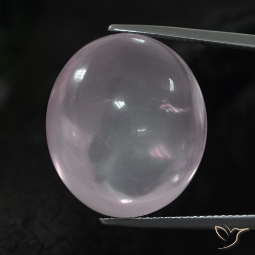 38.11ct طبيعي وردى فاتح جدا كوارتز زهرى, بيضوي, شفاف