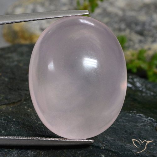 38.60ct طبيعي وردى فاتح جدا كوارتز زهرى, بيضوي, شفاف