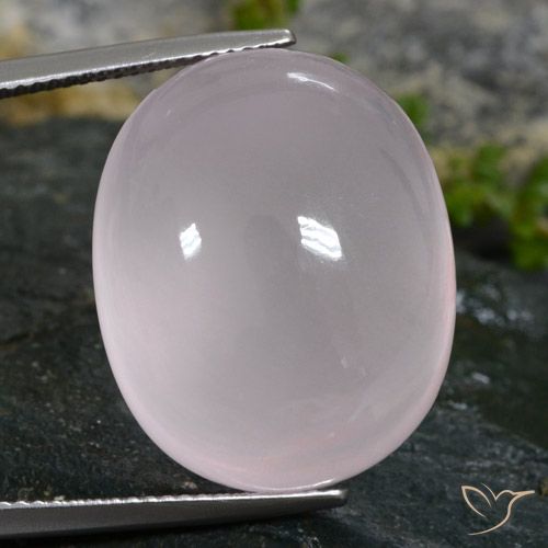 40.38ct طبيعي وردى فاتح جدا كوارتز زهرى, بيضوي, شفاف / نصف شفاف